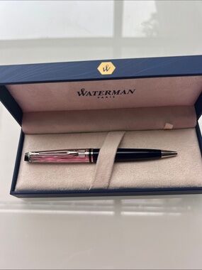 Waterman Paris Navy Blue Ballpoint Pen with Silver Cap Never Used